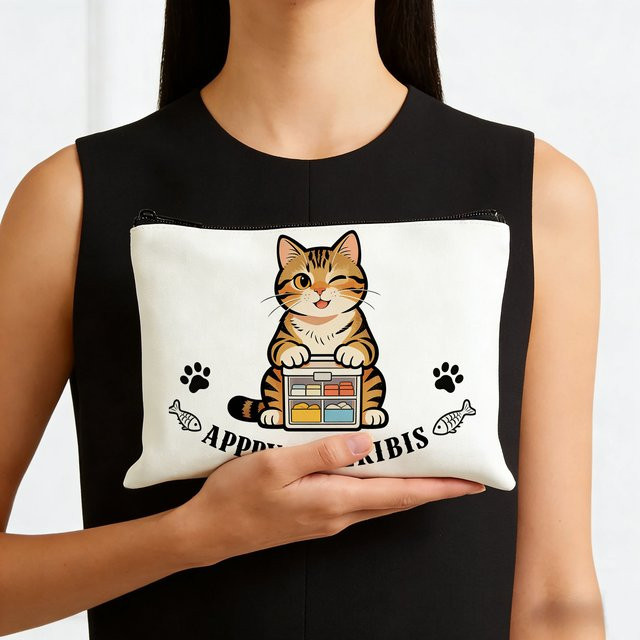Reisetasche mit Katzenmotiv als Mehrzweck-Aufbewahrungstasche für Make-up oder Federmäppchen - Bild 1