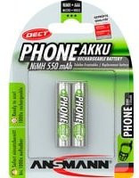 Ansmann DECT maxE HR03 AAA NiMH Akku, 550 mAh, 1.2V, Silber, 2er Packung - Bild 2