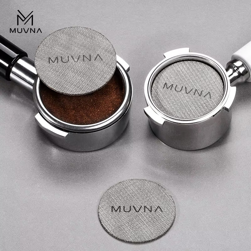Muvna Espresso Puck Sieb aus Edelstahl in Silber, runder Kaffeefilter für Baristas - Bild 3
