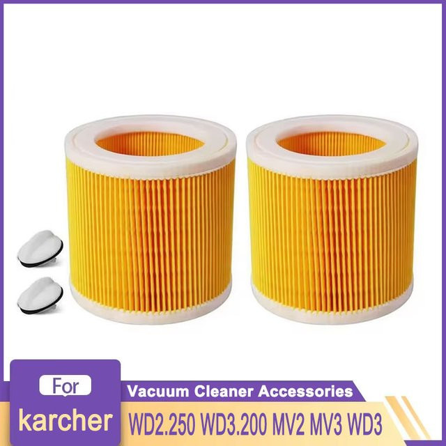 Karcher HEPA-Filter in Gelb für WD2 WD3 WD1 MV3 MV2 WD2250 WD3.200 WD3.300 A2004 A2054 A2204 A2656 Staubsauger Ersatzteil - Bild 1