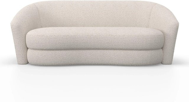 Bessagi Home Sofa Isabel in Creme mit Webstoff, modern und linear gestaltet, B/T/H: 198 x 84 x 69 cm - Bild 1