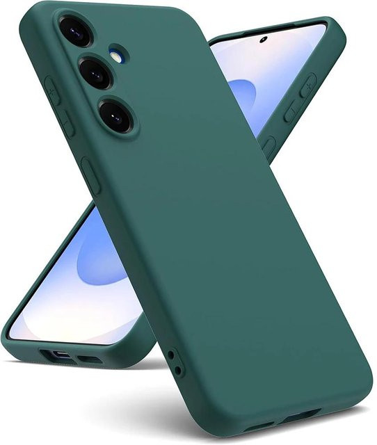 Stoßfeste Flüssigsilikonhülle für Samsung Galaxy S25 S24 S23 S22 S21 FE Ultra Plus in Grün Matt - Bild 1