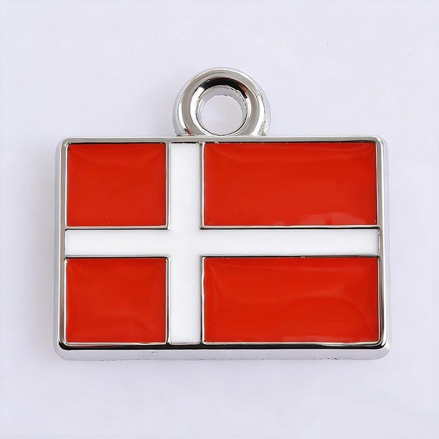 Binchi Outdoor Product Anhänger, Länderflaggen Emaille, Messing, Silberfarben - Bild 1