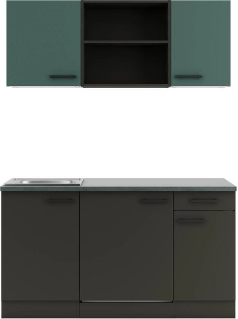 OPTIFIT Miniküche Verona405/Madrid420 in Steingrün und Anthrazit, Breite: 150 cm - Bild 1