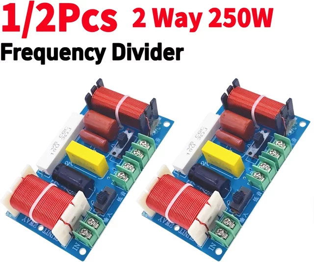 ALLOYSEED 2-Wege 250W HiFi Crossover Audio Frequenzteiler 2500-3000Hz DIY Lautsprecher Filter Modul Schaltung in Multicolour - Bild 1