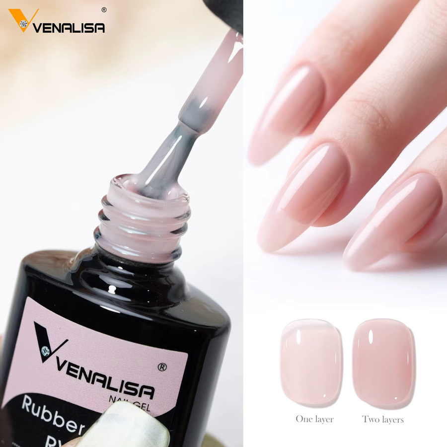 Venalisa Rubber Base Jelly Nagellack, Pink, 7,5 ml - Bild 3