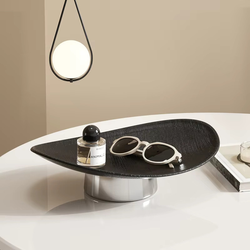 UFORU Servierplatte als moderne Obstschale aus Kunststoff in Schwarz und Braun - Bild 3