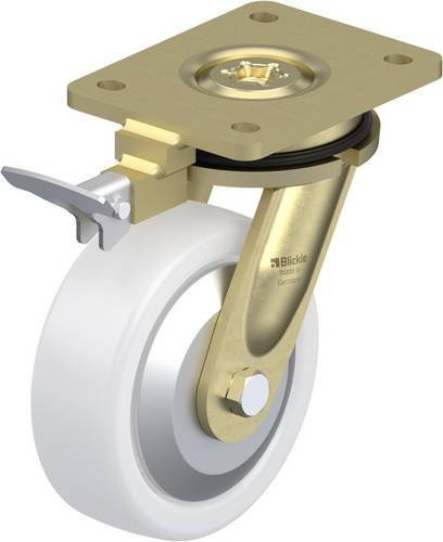 Blickle Lenkrolle LS-SPO 150K-FA-RI4 mit Feststeller, weiß/mehrfarbig, Rad-Durchmesser: 150 mm, Tragfähigkeit: 800 kg - Bild 1