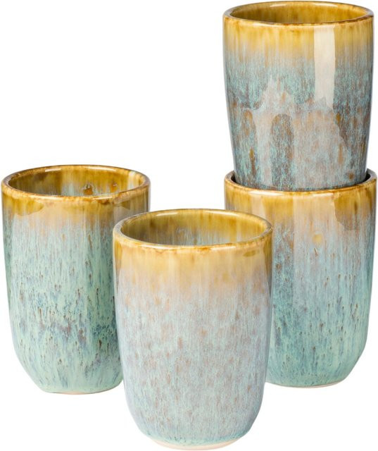 Gipfelstück Kaffeebecher-Set Flussufer aus Steinzeug in Braun, Grün, Blau und Mehrfarbig - Bild 1