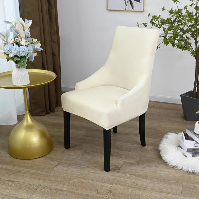 Bestbags Sesselbezug für Hochlehner Sessel, elastischer Samtbezug in Weiß - Bild 1