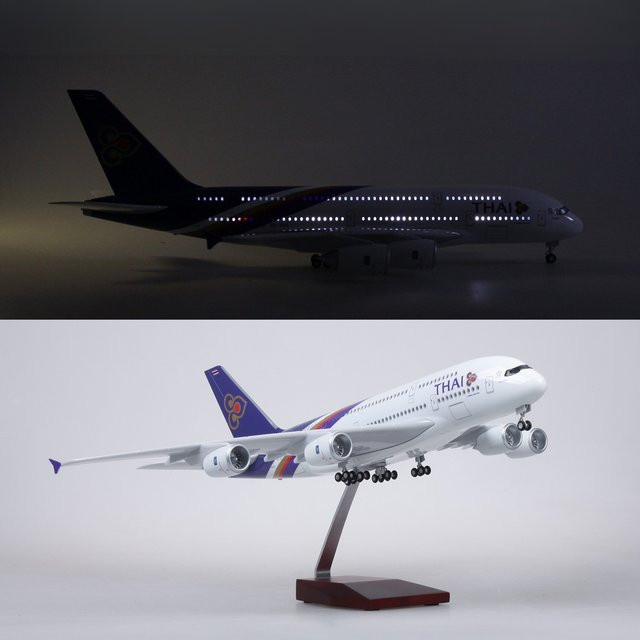 ZOCO Thai A380 Flugzeugmodellbausatz, 1:160 Maßstab, mit Fahrwerk und Rädern - Bild 1