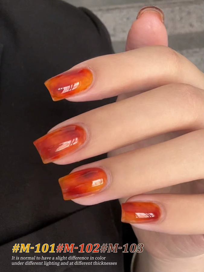 XEIJAYI Nagelgel Set, Bernstein orange, Glänzend, 3x 15 ml - Bild 3