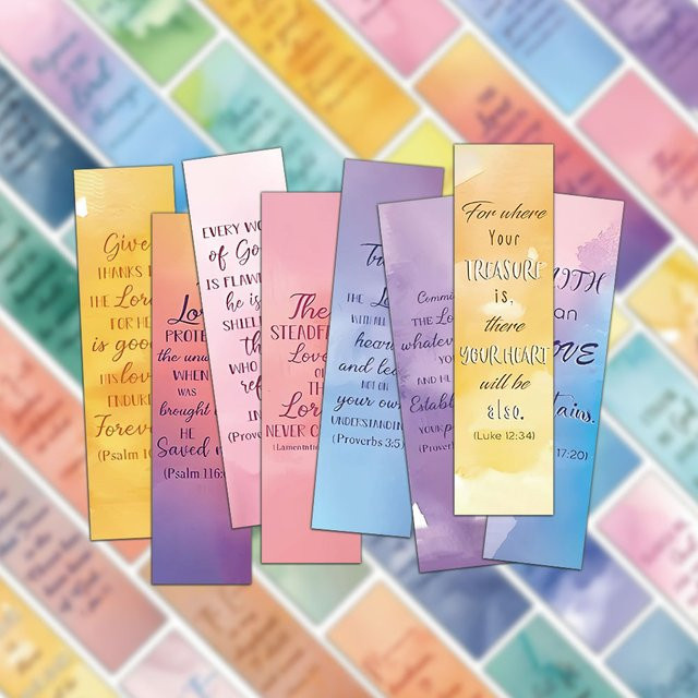 30 Stück Aquarell Bibel Lesezeichen aus Papier in Multicolour für Studenten und Schreibwaren-Liebhaber - Bild 1