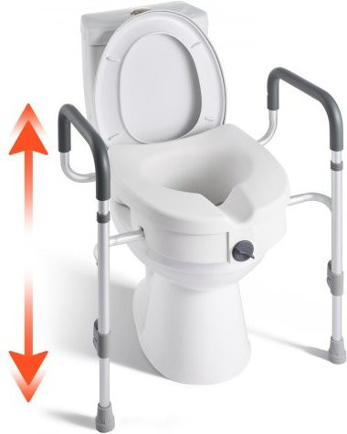 VEVOR Toilettensitzerhöhung mit Armlehnen in Weiß, ovale Form, Tragkraft 159 kg, Hubhöhe: 12,7 cm - Bild 1