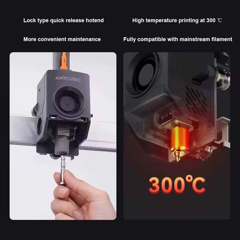 Anycubic Kobra3 Max Combo Hotend Düsen Druckerkopfbaugruppe mit 0,4 mm, 0,6 mm und 0,8 mm Düsen für FDM 3D-Drucker - Bild 2