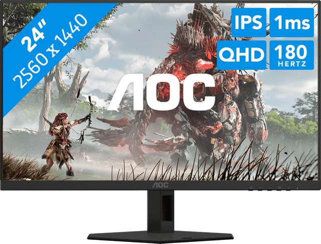 AOC Q24G4RE Gaming-Monitor mit 23,8 Zoll IPS-Display, QHD 1440p, 180 Hz, Schwarz - Bild 1