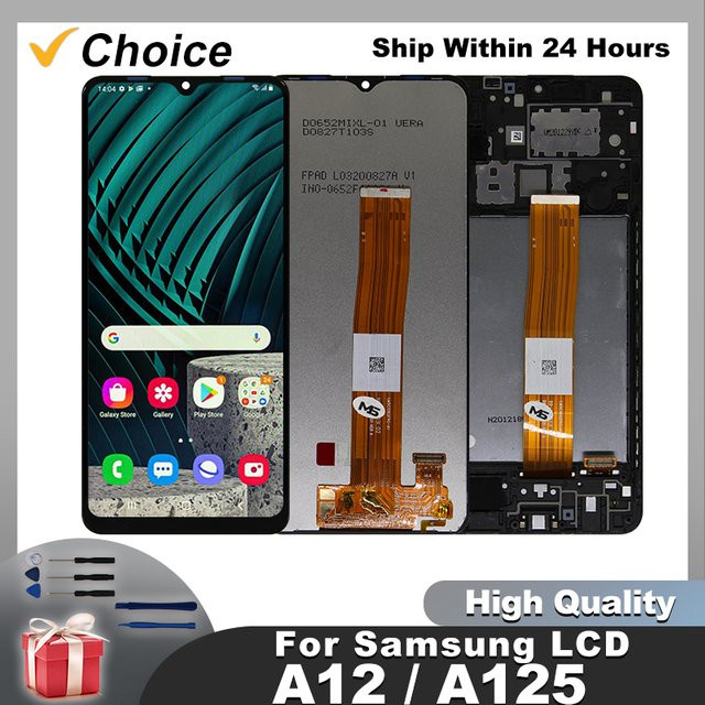 Samsung Galaxy A12 LCD Display Ersatzteil mit 6,5 Zoll IPS Touchscreen Digitizer in Schwarz - Bild 1