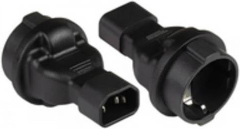 Good Connections Stromadapter Kaltgeräte-Stecker C14 auf Schutzkontakt-Buchse Typ F CEE 7/3, schwarz - Bild 1
