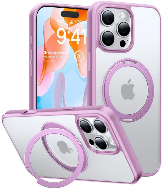 Torras Ostand Pro Series Handyhülle für iPhone 16 Pro in Pink - Bild 1
