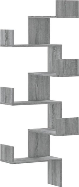 vidaXL Wand-Eckregal Grau Sonoma aus Holzwerkstoff, B/T/H: 45 x 45 x 147 cm - Bild 1