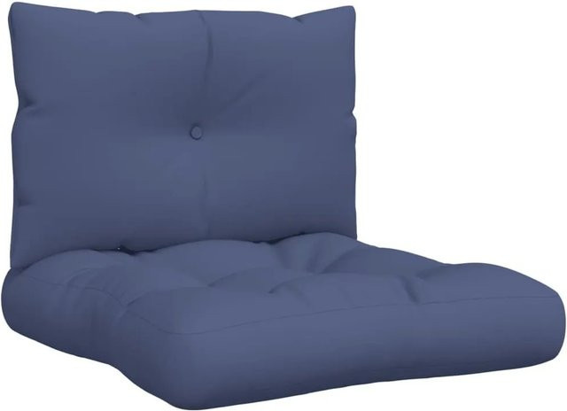 vidaXL Palettenkissen-Set Marineblau aus Polyester, wasserabweisend und UV-beständig, B/T/H: 60 x 38 x 13 cm - Bild 1