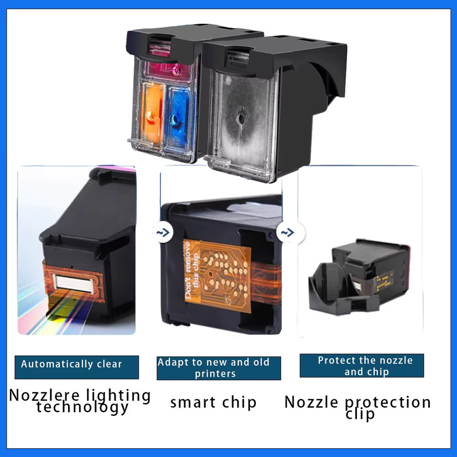 HP 301XL nachfüllbare Tintenpatronen Set in Schwarz und Multicolor für HP Deskjet Drucker - Bild 1