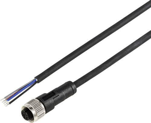 TRU COMPONENTS TC-12833108 Sensor-Aktor-Anschlussleitung M12 gerade, 5-polig, schwarz, Länge: 2 m - Bild 1