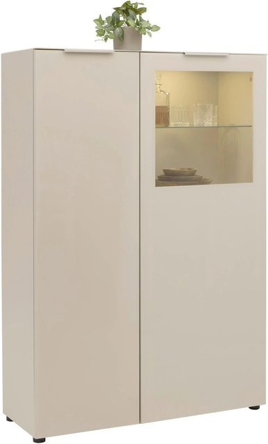 Premium Living Vitrine Siena in Kaschmir mit Glastüren und integrierter Beleuchtung, B/T/H: 151 x 40 x 105 cm - Bild 1