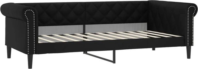 vidaXL Tagesbett in Schwarz mit Kunstleder und Armlehnen, B/T/H: 80 x 200 x 68 cm - Bild 1