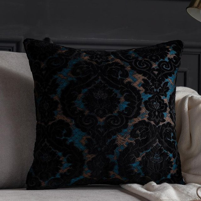 JMG Clothing Jacquard Samt Kissenbezug Schwarz B/H: 50 x 50 cm - Bild 1