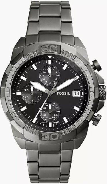 Fossil Armbanduhr, Quarz, Edelstahl, Grau, Herren - Bild 1