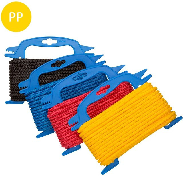 Conacord Polypropylen Multifil Seil geflochten Durchmesser: 6 mm, Länge: 7,5 m, Farbauswahl: Gelb, Rot, Blau, Schwarz, Mehrfarbig - Bild 1