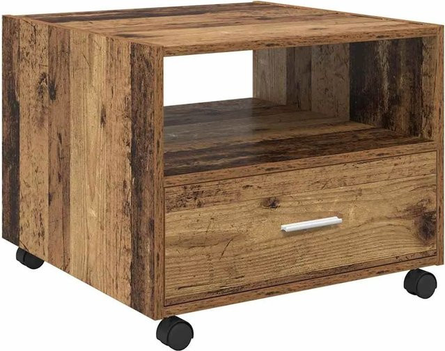 vidaXL Couchtisch mit Schubladen in Altholz-Optik, Braun, B/T/H: 55 x 55 x 45 cm - Bild 1