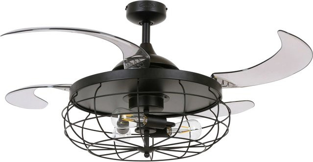 BEACON Fanaway Industri Deckenventilator mit LED-Beleuchtung und Fernbedienung, Schwarz, Durchmesser: 122 cm - Bild 1