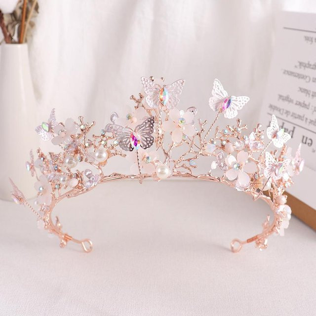 KMVEXO Diadem, Schmetterling, Perle, Strass, Damen - Bild 1