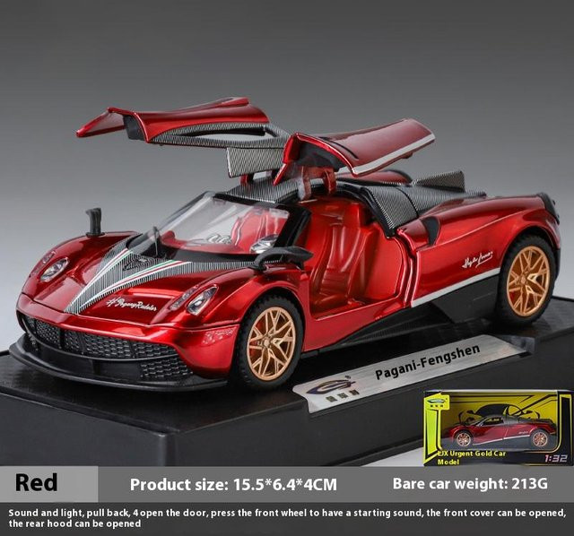 Linyi toy car Pagani Fengshen BC Sportwagenmodell, 1:32, Metall, mit Ton und Licht, ab 14 Jahren - Bild 1