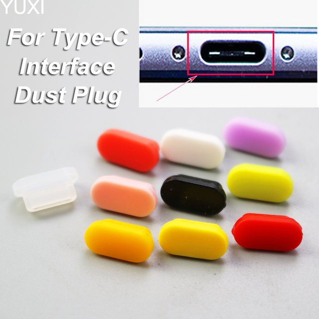 Yuxi 10er Set USB Typ-C Staubschutzstecker in Transparent zum Schutz deines Ladeports - Bild 1