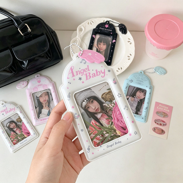 INS Mode Koreanischer Kartenhalter mit Engel-Flügeln für 3 Zoll Idol Fotos in Blau - Bild 1