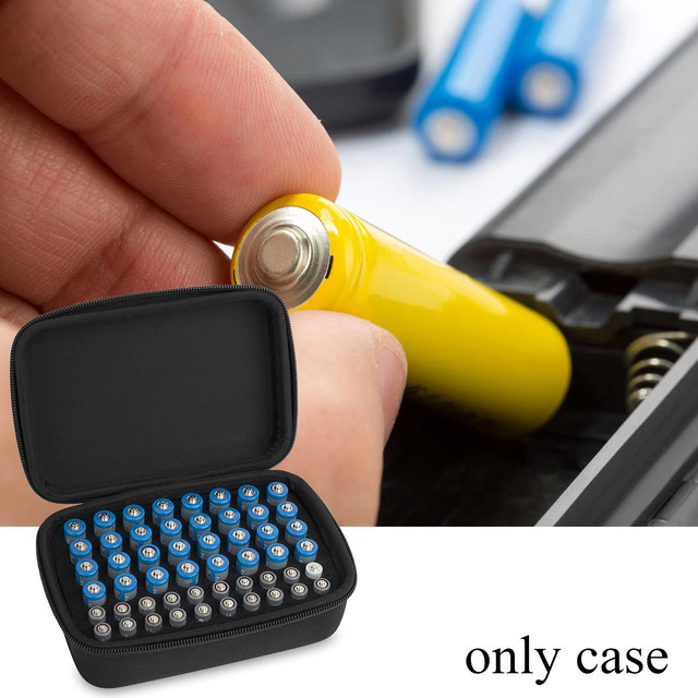 Lousxy Batterietasche Organizer in Schwarz für 52 AA und AAA Batterien - Bild 1