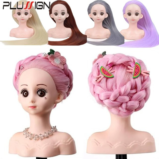 plussign Schaufensterpuppenkopf mit Haaren für Kosmetik-Training, Damen - Bild 1