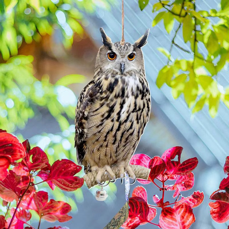 Dekorative Vogelabwehr-Vogelscheuche in Eulen-Optik aus Kunststoff, bunter Eulen-Schreck-Anhänger zur Vogelabwehr für den Obstgarten - Bild 2