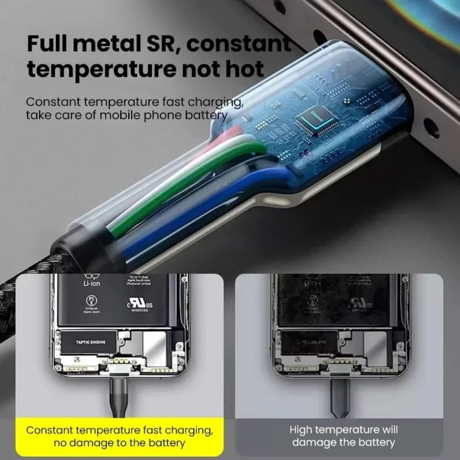 USB-C auf USB-C Schnelllade-Datenkabel 66 W in Grün, 0,25 m Länge - Bild 5