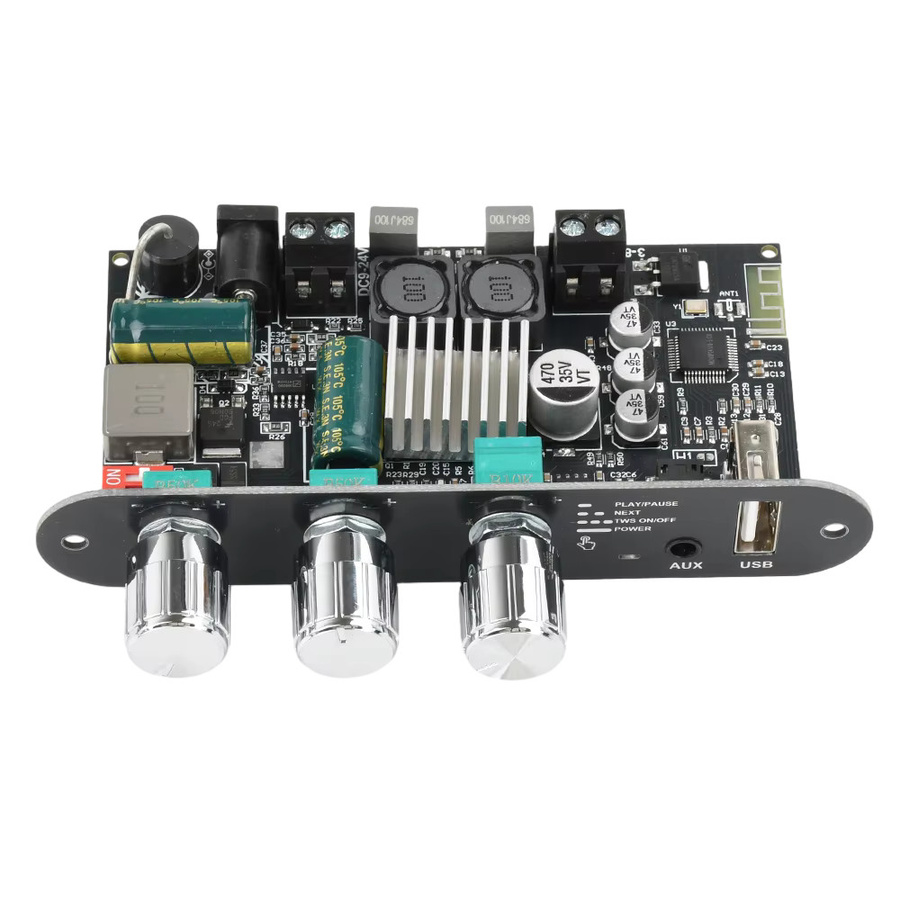 ZK-1001U Bluetooth Verstärker Modul mit TPA3116D2 Chip, 100W Mono, DC 9-24V, Schwarz - Bild 4