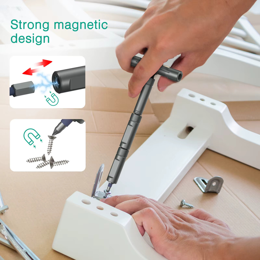 ORIA 42-in-1 Magnetischer Ratschenschraubendreher-Satz mit Multi-Bit-Set in Grau - Bild 5