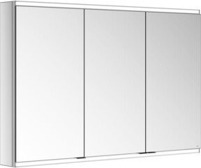 Keuco Spiegelschrank Royal Modular 2.0 mit 3 Drehtüren aus Kristall-Doppelspiegel, LED-Beleuchtung und Sensor-Schalter, Silber/Weiß, B/H/T: 110 x 70 x 12 cm - Bild 1