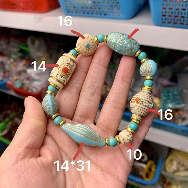 Perlenarmband Emaille, Mehrfarbig, Vergoldet, Unisex - Bild 1