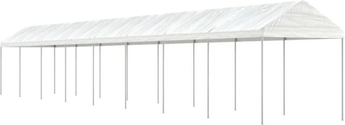 Vidaxl Pavillon mit Dach in Weiß aus Polyethylen B/T/H: 17,84 x 2,28 x 2,69 m - Bild 1