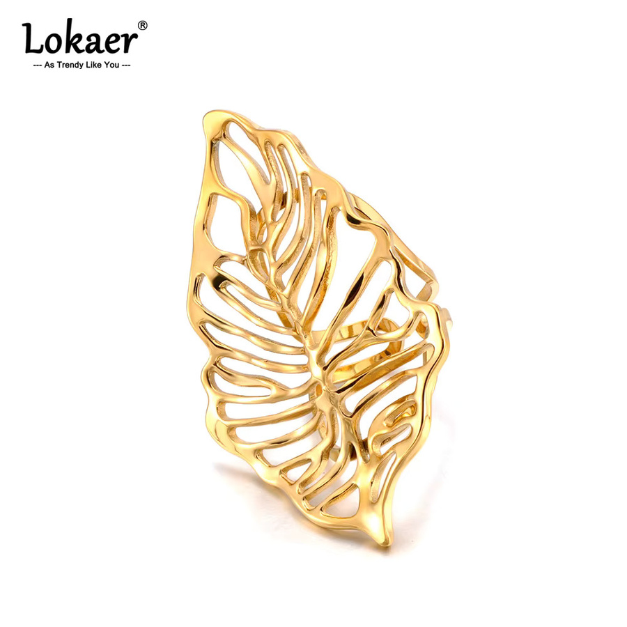 Lokaer Ring, Edelstahl, goldfarben, Damen, Vintage - Bild 2