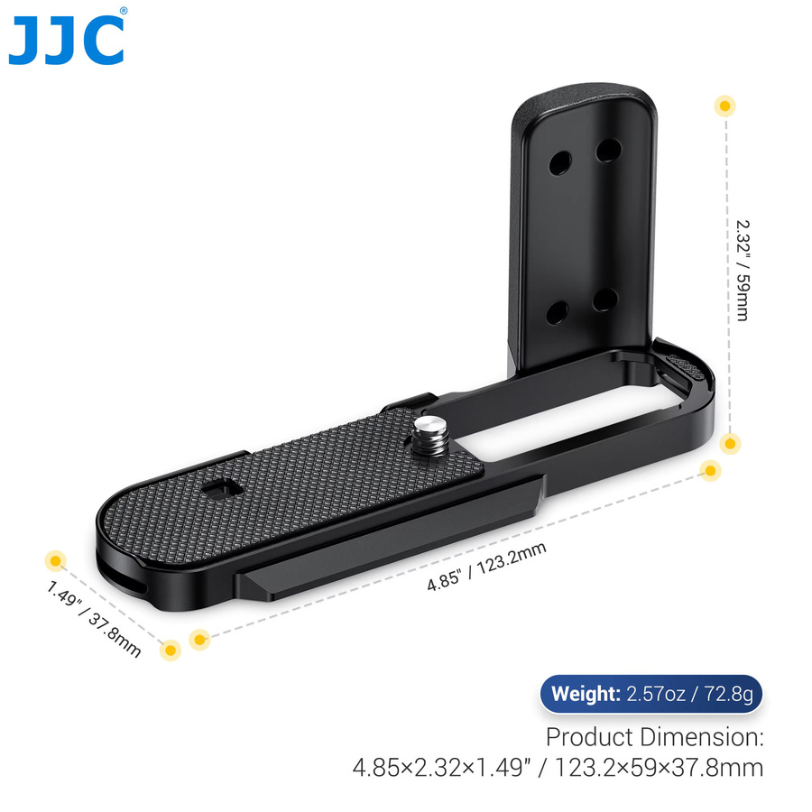 JJC Metall-Handgriff in Schwarz für Leica D-Lux 8 mit Arca Swiss Schnellverschluss und L-Halterung - Bild 5