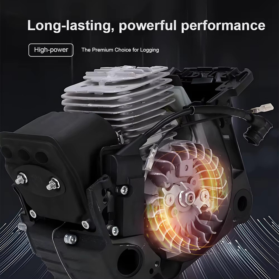 Hochleistungs-Elektrokettensäge 4800W in Schwarz für das Fällen von Bäumen und Schneiden von Holz - Bild 2